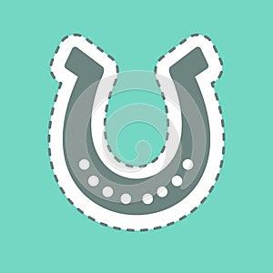 Sticker Horse Shoe, Line Cut - Simple illustration, Good for Prints , Announcements, Etc