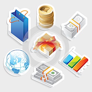 Sticker icon set for retail