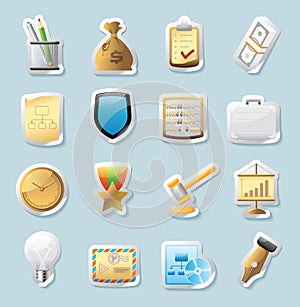 Sticker icons for business and finance