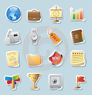 Sticker icons for business and finance