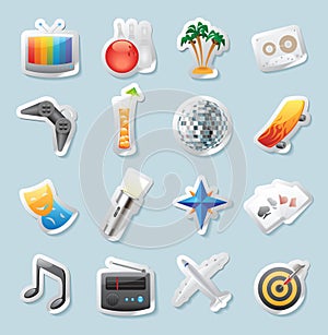 Sticker icons for entertainment