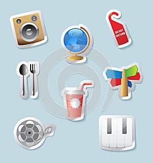 Sticker icons for entertainment