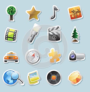 Sticker icons for entertainment