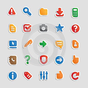 Sticker icons for interface