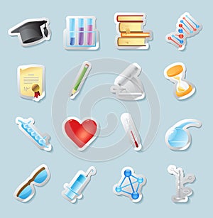 Sticker icons for science and education