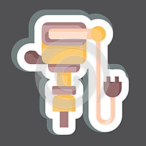 Sticker Jack Hammer. related to Construction symbol. simple design editable. simple illustration