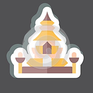 Sticker King Norodom Stupa. related to Cambodia symbol. simple design editable. simple illustration