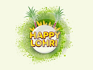 Sticker or label for Punjabi festival, Lohri celebration.