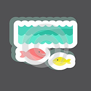 Sticker Life Under Water. suitable for Community symbol. simple design editable. design template vector. simple symbol
