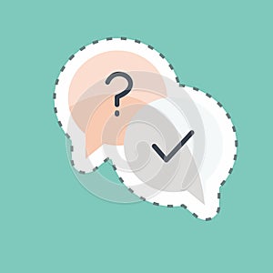 Sticker line cut Answer. suitable for Feedback symbol. simple design editable. design template vector. simple symbol illustration