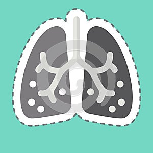 Sticker line cut Ards. related to Respiratory Therapy symbol. simple design editable. simple illustration