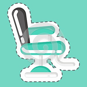 Sticker line cut Barber Chair. suitable for Barbershop symbol. simple design editable. design template vector. simple illustration