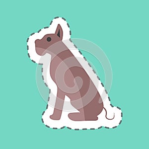 Sticker line cut Cat. suitable for animal symbol. simple design editable. design template vector. simple symbol illustration