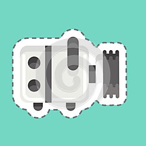 Sticker line cut Compresor. related to Car Service symbol. repairin. engine. simple illustration photo