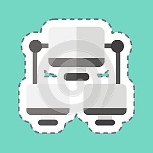 Sticker line cut Connection Computer. related to Communication symbol. Communication. simple design editable. simple illustration