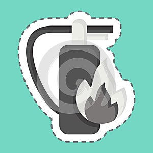 Sticker line cut Fire Extinguisher. related to Firefighter symbol. simple design editable. simple illustration 1