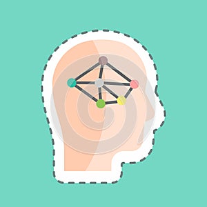 Sticker line cut Logic. suitable for Programming symbol. simple design editable. design template vector. simple symbol