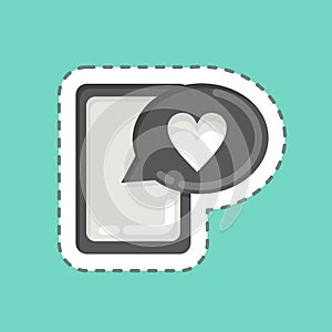 Sticker line cut Love message. related to Valentine's Day symbol. simple design editable. simple illustration