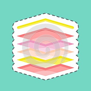 Sticker line cut Multilayers. related to Machine Learning symbol. simple design editable. simple illustration. simple vector icons photo