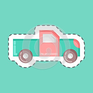 Sticker line cut Pick Up. suitable for Automotive symbol. simple design editable. design template vector. simple illustration