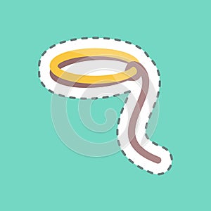 Sticker line cut Rope. suitable for Wild West symbol. simple design editable. design template vector. simple symbol illustration