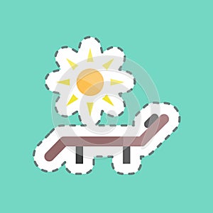 Sticker line cut Sun Bathing. suitable for Spa symbol. simple design editable. design template vector. simple symbol illustration