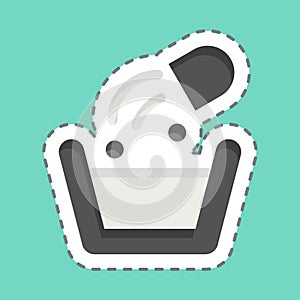 Sticker line cut Washing Poder. related to Laundry symbol. simple design editable. simple illustration photo