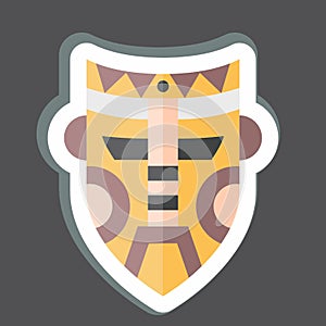 Sticker Mask. related to Indigenous People symbol. simple design editable. simple illustration