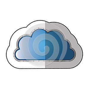 sticker metallic cloud tridimensional in cumulus shape