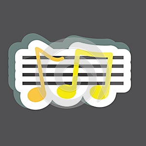 Sticker Music Staff. suitable for music symbol. color mate style. simple design editable. design template vector. simple symbol