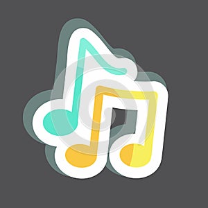 Sticker Musical Note. suitable for music symbol. color mate style. simple design editable. design template vector. simple symbol