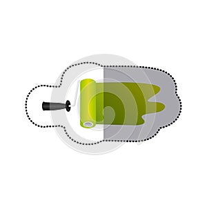 sticker paint roller with stroke green