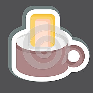 Sticker Pottage. related to Breakfast symbol. simple design editable. simple illustration