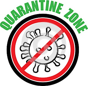 Sticker quarantine zone vector illustration