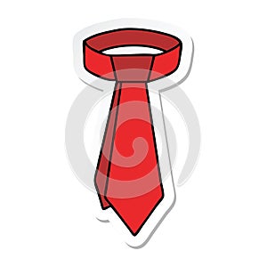 sticker of a quirky hand drawn cartoon neck tie