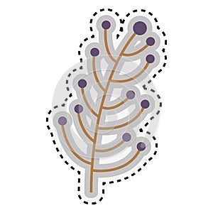 Sticker ramifications tree with stem and branches