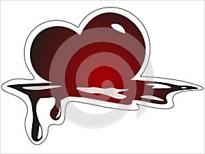 Sticker with red Melting heart