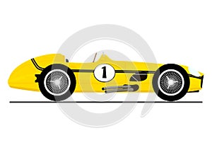 Sticker of retro race car.