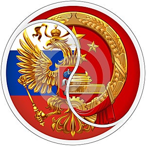 Sticker Russia and China.