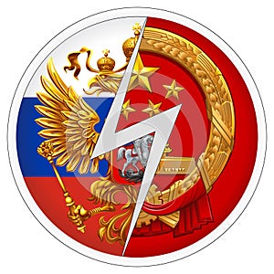Sticker Russia VS China.