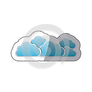 sticker set collection clouds tridimensional in cumulus shape