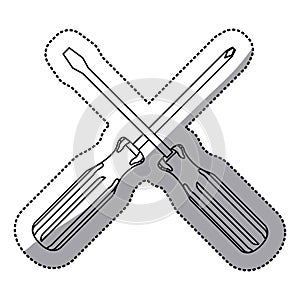 sticker set collection screwdriver icon tools