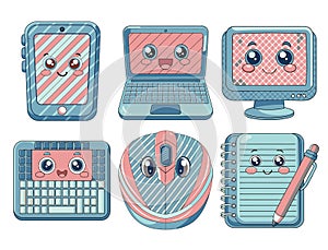 sticker set, office sticker collection featuring modern work tools