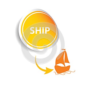 Sticker ship orange