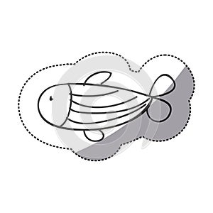 sticker silhouette fish animal marine design photo