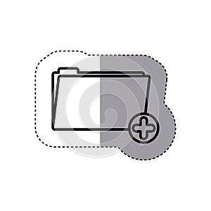 Sticker silhouette folder with symbol add more