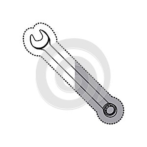 sticker silhouette metallic wrench mixt icon tool