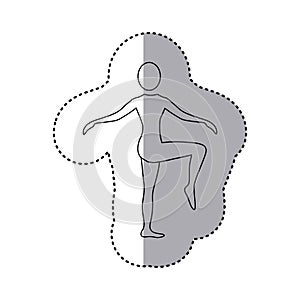 sticker silhouette woman standing bending knee