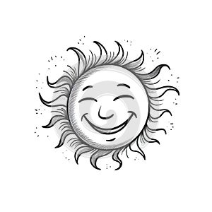 sticker smiling sun ai generated