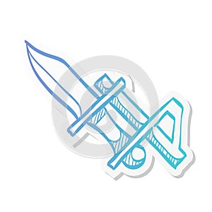 Sticker style icon - Bayonet knife